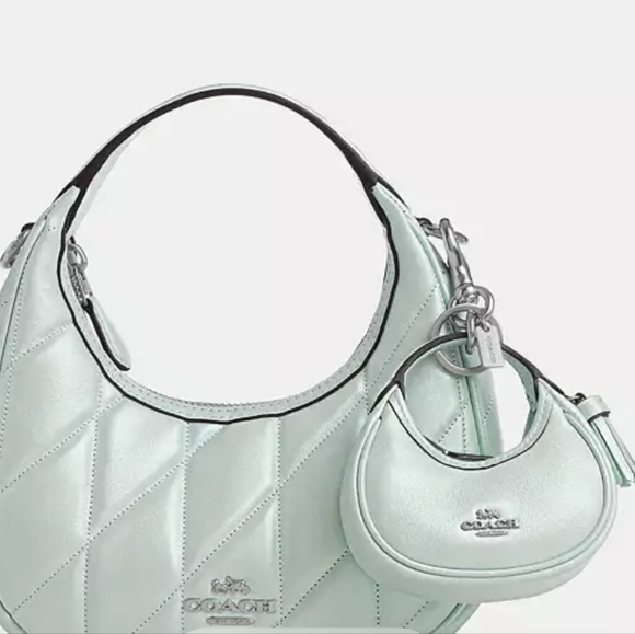 SOLD!!!! Coach Purse Bag Charm Mini Carmen Bag in Pearlilized Smooth Mint - Picture 10 of 13